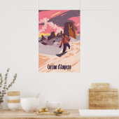 Cortina d'Ampezzo Snowboarden Reisposter Poster (Keuken)