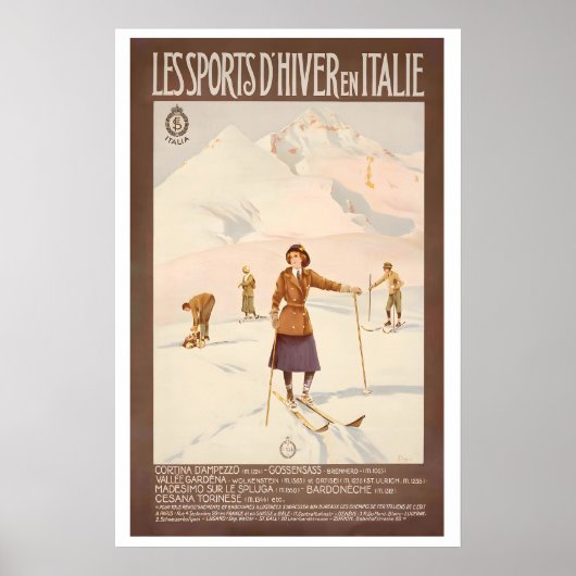 Cortina D'Ampezzo Val Gardena Bardonecchia Poster (Voorkant)