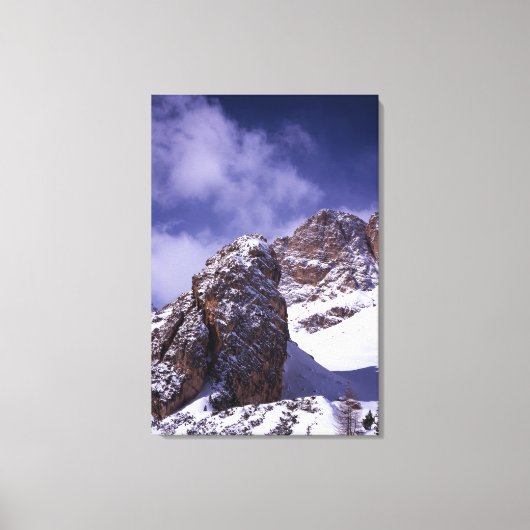 Cortina D'ampezzo Winter Holiday Card Canvas Afdruk (Voorkant)