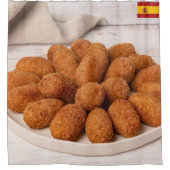 Cortina de ducha croquetas españolas douchegordijn (Voorkant)