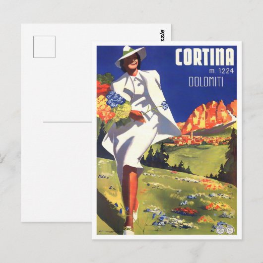 Cortina Dolomites Italië vintonijnreizen Briefkaart (Voorkant / Achterkant)