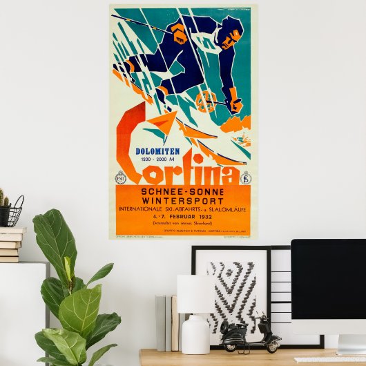 Cortina, Dolomiti Poster (Thuiskantoor)