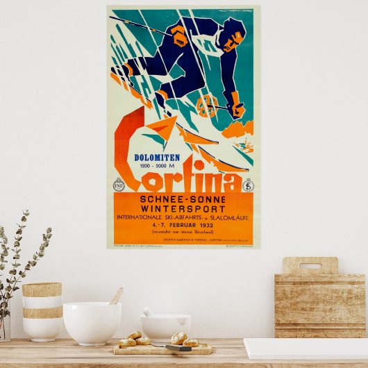 Cortina, Dolomiti Poster (Keuken)