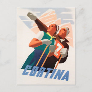 Cortina, Italië Briefkaart voor sneeuwscooters