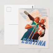 Cortina, Italië Briefkaart voor sneeuwscooters (Voorkant / Achterkant)