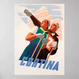 Cortina, Italië Poster voor sneeuwscooters
