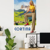 Cortina, Italië reisposter Poster (Thuiskantoor)