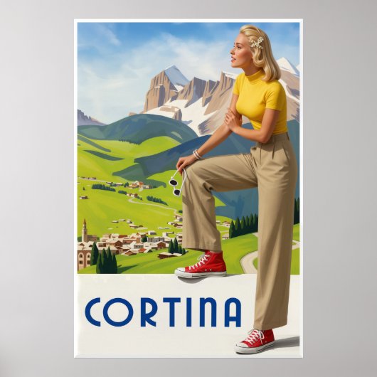 Cortina, Italië reisposter Poster (Voorkant)