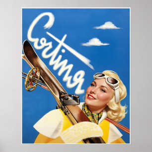 Cortina, Italië reisposter Poster