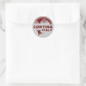 Cortina Italië rode snowboard kunst stickers (Tas)