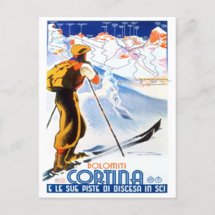 Cortina Italië — vintage-reis Briefkaart