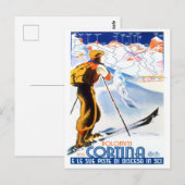 Cortina Italië — vintage-reis Briefkaart (Voorkant / Achterkant)