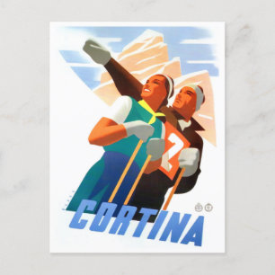 Cortina Italië — vintage-reis Briefkaart