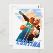 Cortina Italië — vintage-reis Briefkaart (Voorkant / Achterkant)