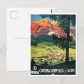 Cortina Italië — vintage-reis Briefkaart (Voorkant / Achterkant)