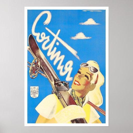 Cortina Italië — vintage-reis Poster (Voorkant)