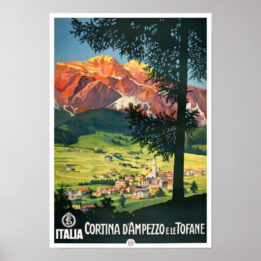 Cortina Italië — vintage-reis Poster (Voorkant)