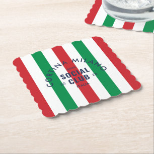 Cortina Milano Apres Social Club Italia Feest Kartonnen Onderzetters