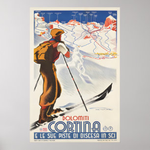 Cortina Skien - Vintage Reisposter Prints