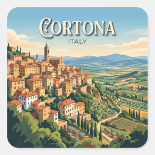 Cortona Italië Vierkante Sticker