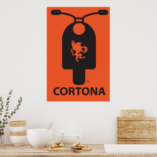 Cortona Scooter-Poster Poster (Keuken)
