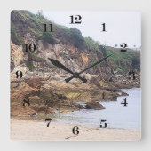 Coruna, Spanje | Kliffen en Schilderachtig Oceaan  Vierkante Klok (Voorkant)