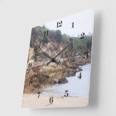 Coruna, Spanje | Kliffen en Schilderachtig Oceaan  Vierkante Klok (Hoek)