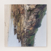 Coruna, Spanje | Zandstrand naast de kliffen Legpuzzel (Horizontaal)