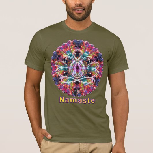 Coruscatie Zen Lotus Namaste T-shirt (Voorkant)