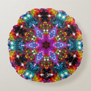 Coruscation Stellaire Kaleidoscoop Ronde Kussen