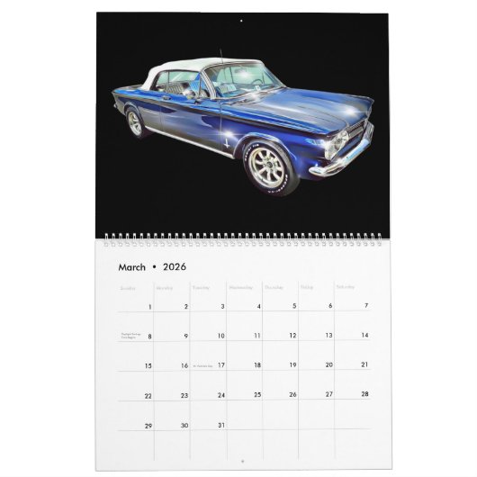 Corvair Calendar Kalender (Mar 2026)