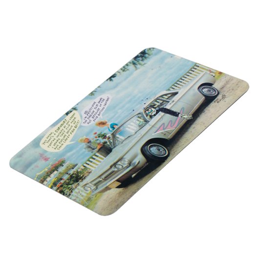 Corvair Cartoon koelkast Magnet tegen Bard Beach Magneet (Linkerzijde)