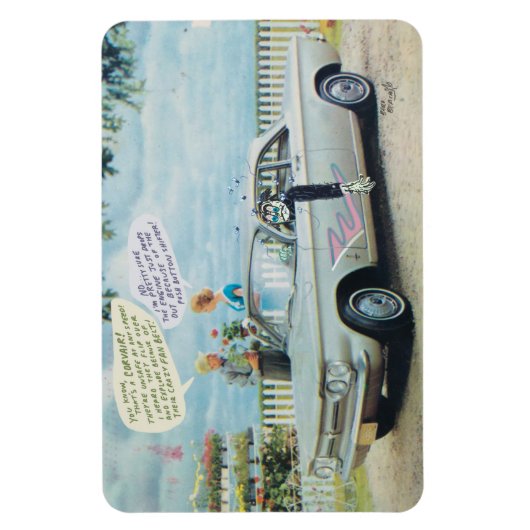 Corvair Cartoon koelkast Magnet tegen Bard Beach Magneet (Verticaal)