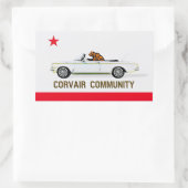 Corvair Community California EM vlag Rechthoekige Sticker (Tas)