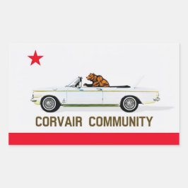 Corvair Community California EM vlag Rechthoekige Sticker