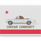Corvair Community California EM vlag Sticker (Voorkant)