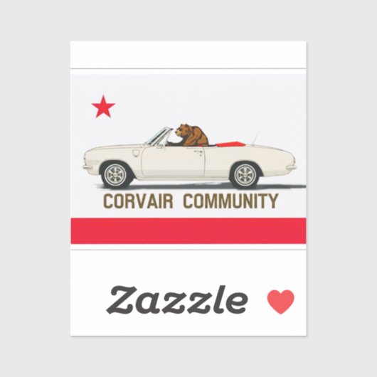 Corvair Community California LM Convertible Sticker (Vel)