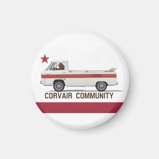 Corvair Community California Rampy Flag Magneet (Voorkant)