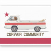 Corvair Community California Rampy Flag Sticker (Voorkant)