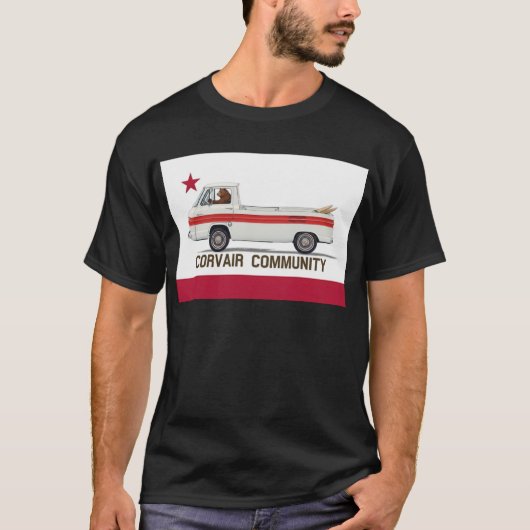 Corvair Community Rampy California Vlag T-shirt (Voorkant)