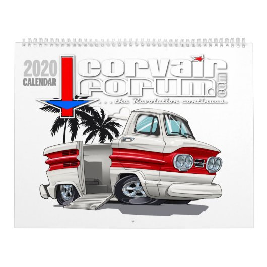 Corvair Forum 2020 Corvair van de maandelijkse kal Kalender (Hoes)