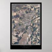 Corvallis Oregon van Space Satellite Map Poster (Voorkant)