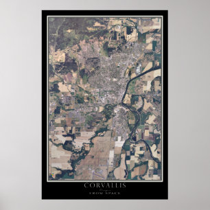 Corvallis Oregon van Space Satellite Map Poster