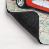 Corvette 1957 op de routekaart muismat (Hoek)