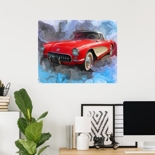 Corvette 1957 poster (Thuiskantoor)