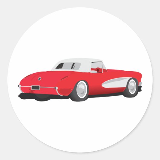 Corvette 1959 ronde sticker (Voorkant)