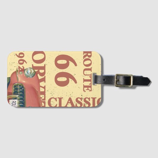 Corvette 1962 bagagelabel (Voorkant (horizontaal))