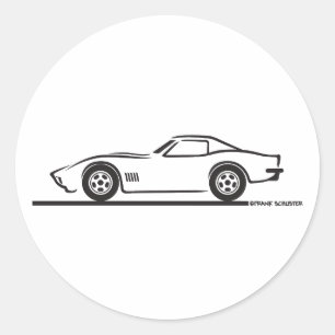 Corvette 1970-72 ronde sticker