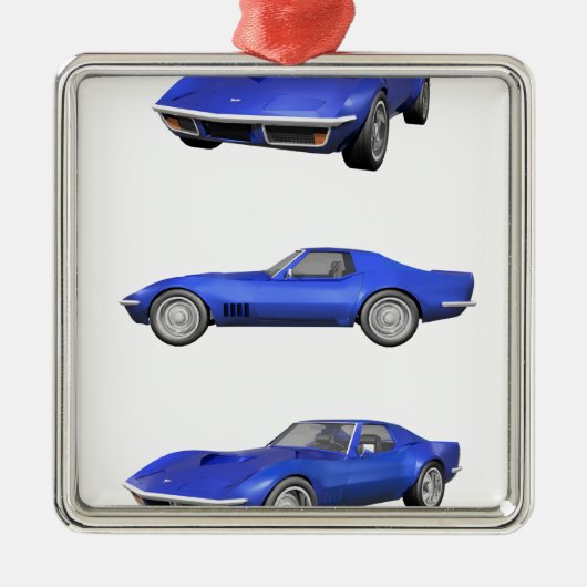 Corvette 1970: Blauwe finish: Metalen Ornament (Voorkant)
