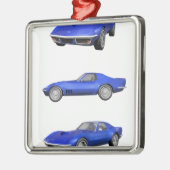 Corvette 1970: Blauwe finish: Metalen Ornament (Links)